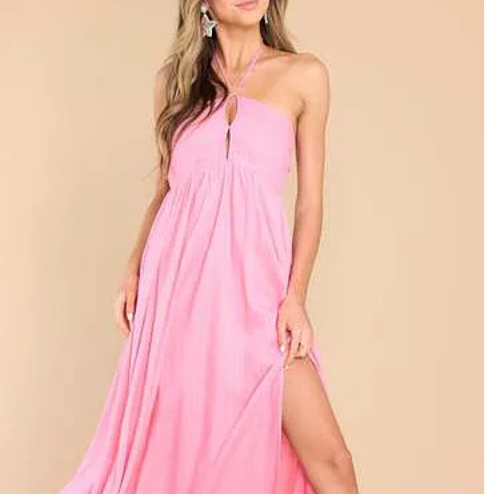 Red Dress Together today pink maxi dress